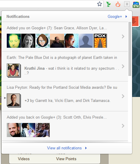 google+ notifications chrome