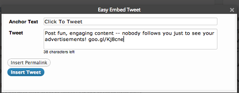 creating a tweet with easy tweet embed
