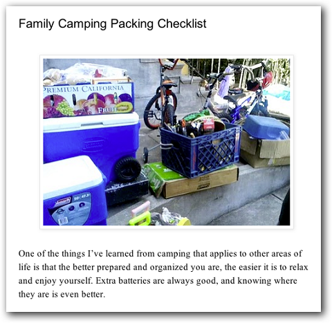example of a checklist blog post