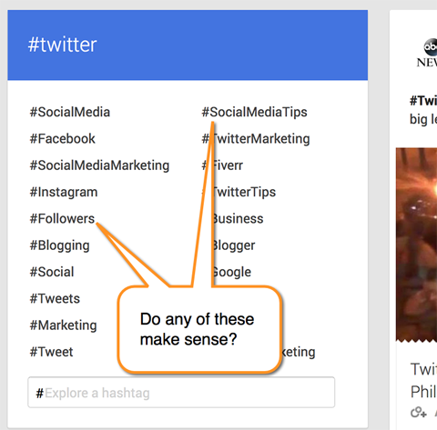 google+ hashtag search