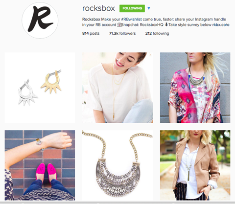 rocksbox instagram profile - how to turn instagram followers into customers