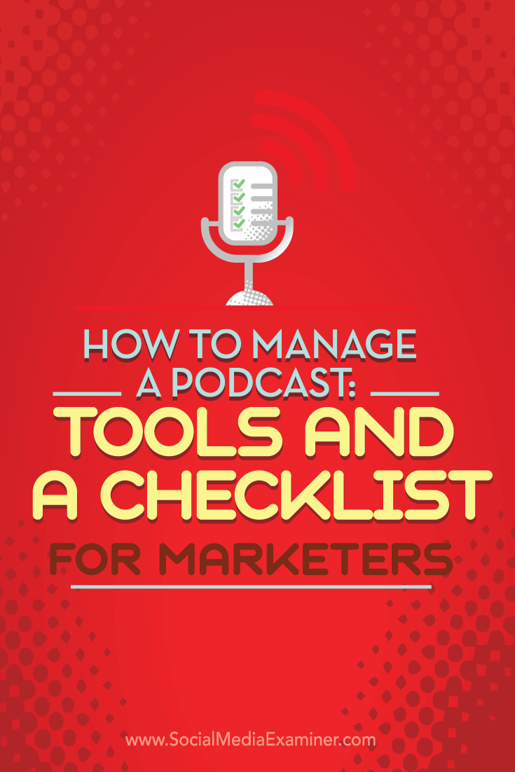 podcast checklist and management tools