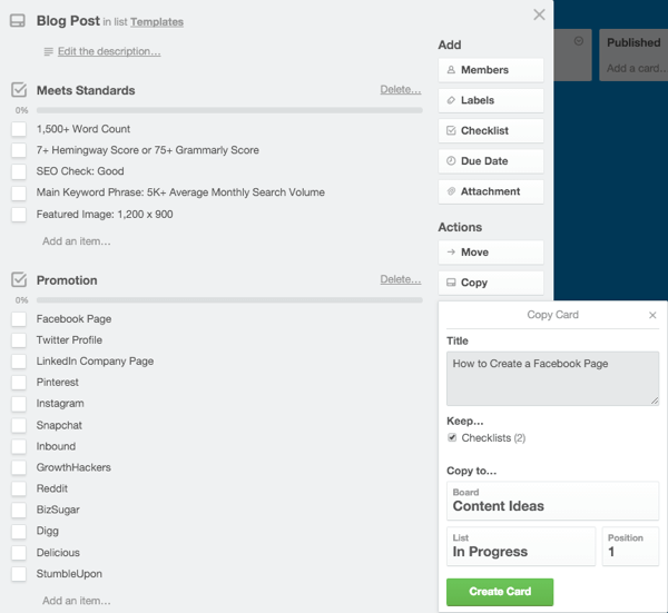 How to use Trello checklists to manage content production