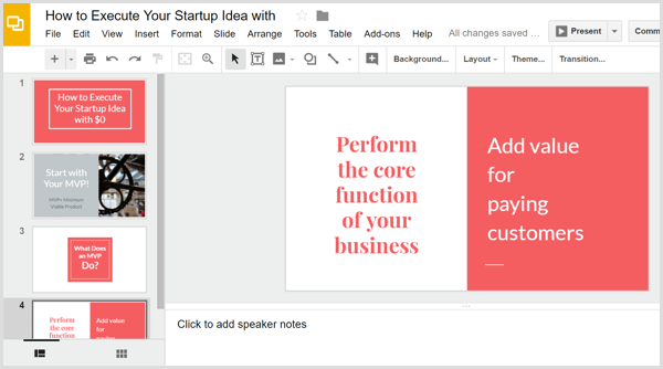 Google Slides build presentation