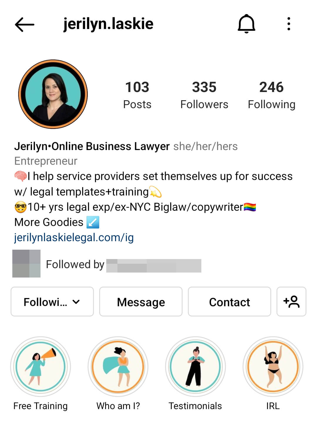 Example16 Instagram Bio Jerilyn.laskie Service Provider Example 