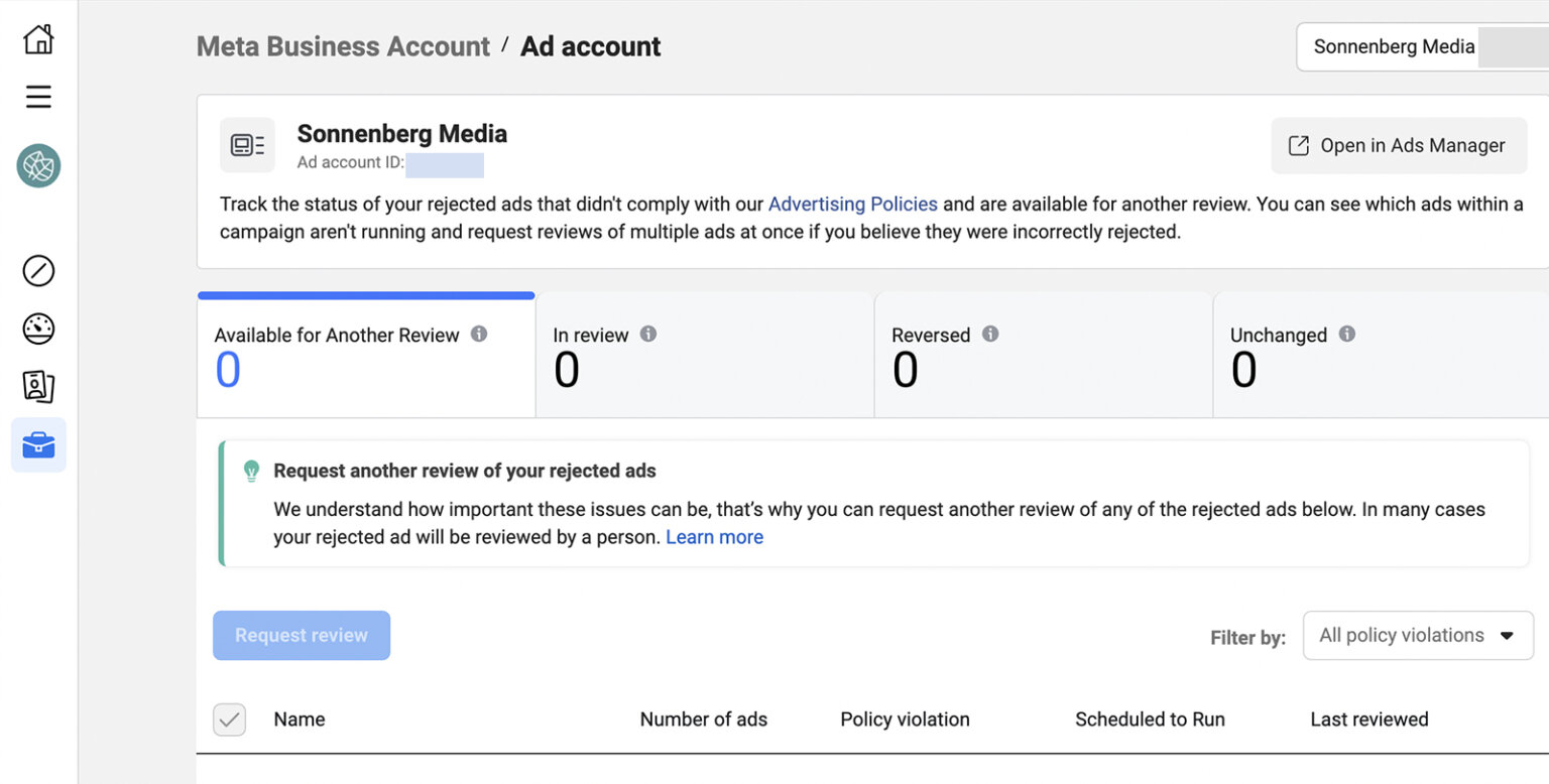 Your account was flagged. Ads rejected Facebook.