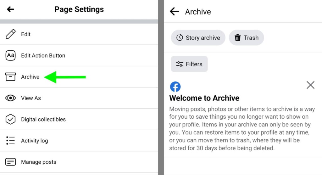 how to archive videos on facebook page