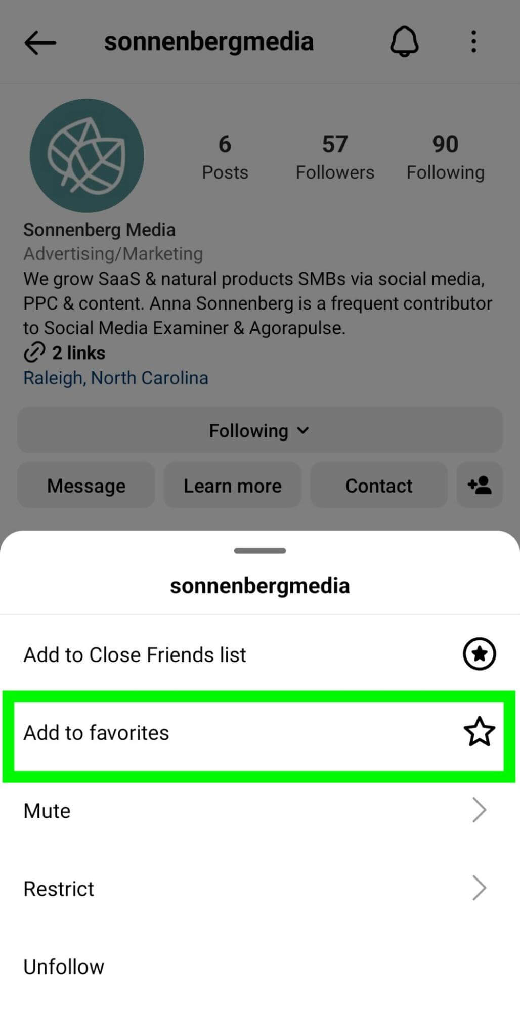 How to Add an Account to Your Favorites List on Instagram